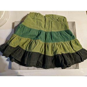 Children's Place Tiered Green Skirt Size 5 Adjustable Waist Girls
